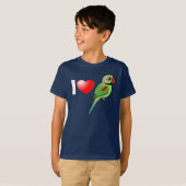 私はAlexandrineのインコを愛します Tシャツ (正面フル)
