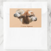 私はAlpacas Rectangleステッカーが大好き 長方形シール (バッグ)