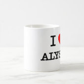 私はAlysonを愛します コーヒーマグカップ (中央)