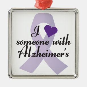 私はAlzheimersとの誰かを愛します メタルオーナメント
