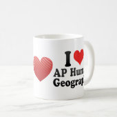 私はAPの人間の地理学を愛します コーヒーマグカップ (正面右)