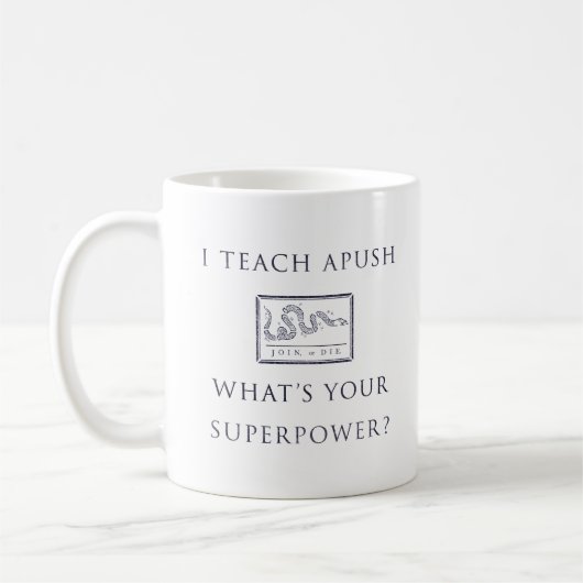 私はAPUSHを教えます(結合しますか、または死んで下さい) コーヒーマグカップ (左)