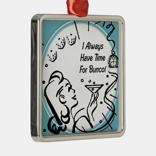 私はArtinspiredによってBuncoのための時間が常にあります メタルオーナメント (右)