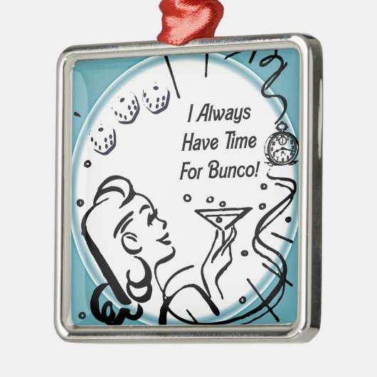 私はArtinspiredによってBuncoのための時間が常にあります メタルオーナメント (左)
