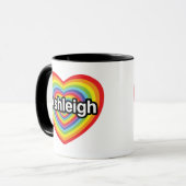 私はAshleighの虹のハートを愛します マグカップ (正面左)