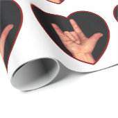 私はASLの手話の愛します: ハート ラッピングペーパー (ロールコーナー)