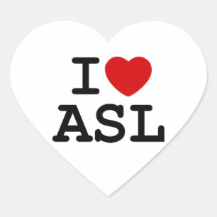私はASLを愛します ハートシール