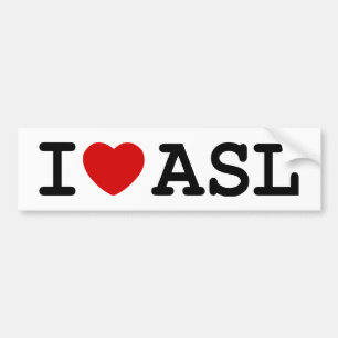 私はASLを愛します バンパーステッカー