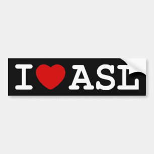 私はASLを愛します バンパーステッカー