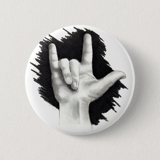 私はASL #2の愛します 缶バッジ (正面)