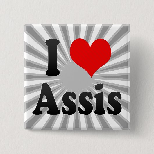 私はAssis、ブラジルを愛します 缶バッジ (正面)