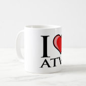 私はATVsを愛します コーヒーマグカップ (正面左)