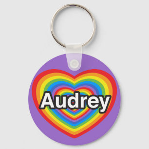 私はAudreyを愛します。 私はAudrey愛します。 ハート キーホルダー