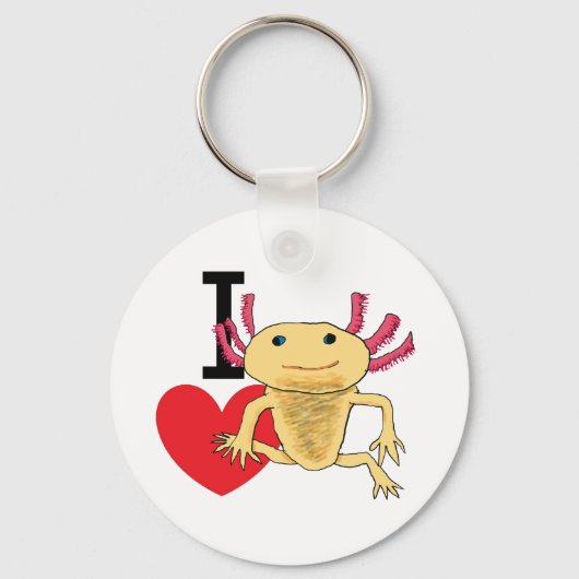 私はAxolotlsが大好き キーホルダー (正面)