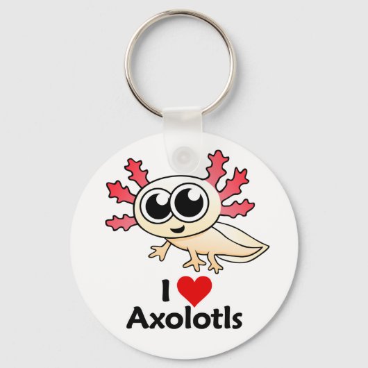 私はAxolotlsが大好き キーホルダー (正面)