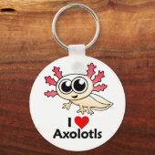 私はAxolotlsが大好き キーホルダー (正面)