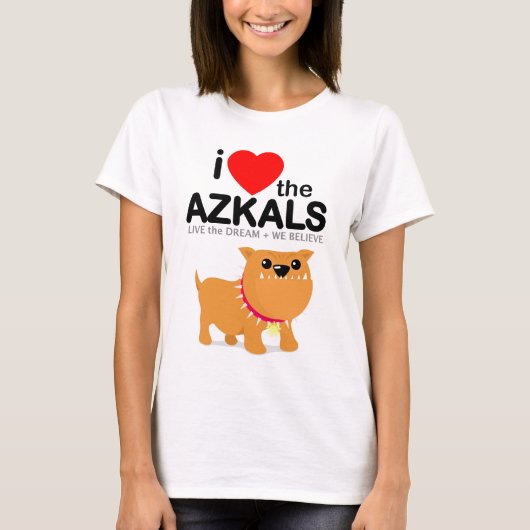 私はAzkalsの女性のTシャツを愛します Tシャツ (正面)