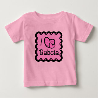 私はBabciaのかわいいTシャツを愛します ベビーTシャツ