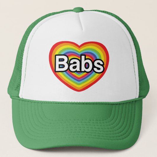 私はBabsの虹のハートを愛します キャップ (正面)