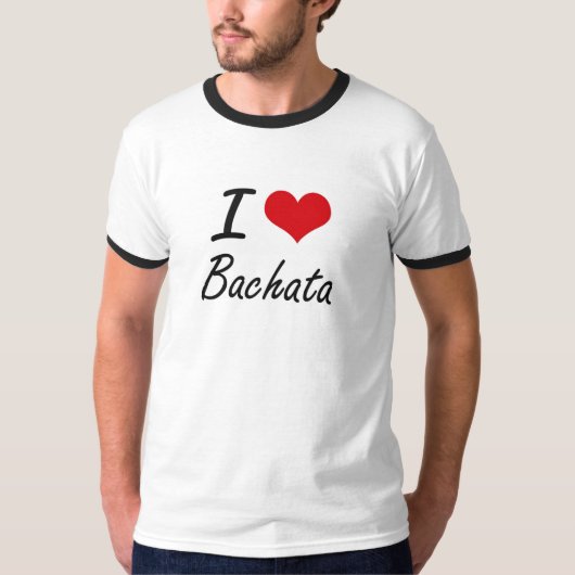 私はBACHATAを愛します Tシャツ (正面)