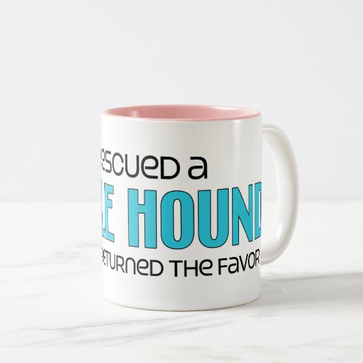 私はBagleの猟犬(女性の)犬の採用を救助しました ツートーンマグカップ (正面右)