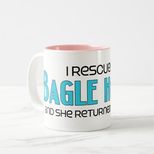 私はBagleの猟犬(女性の)犬の採用を救助しました ツートーンマグカップ (正面左)