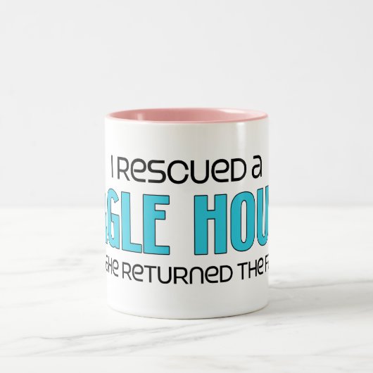 私はBagleの猟犬(女性の)犬の採用を救助しました ツートーンマグカップ (中央)