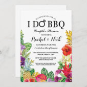 私はBBQのカップルのシャワーのかわいらしいアロハ花の招待をします 招待状 (正面/裏面)