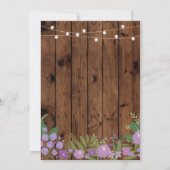 私はBBQのカップルのシャワーのひもライト木製の招待をします 招待状 (裏面)