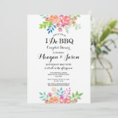 私はBBQのカップルのシャワーのエレガントな花の招待をします 招待状 (スタンド正面)