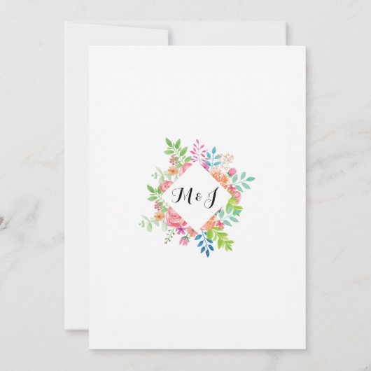 私はBBQのカップルのシャワーのエレガントな花の招待をします 招待状 (裏面)