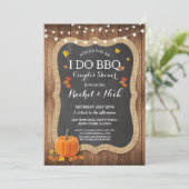 私はBBQのカップルのシャワーのチョークのカボチャ招待をします 招待状 (スタンド正面)