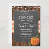 私はBBQのカップルのシャワーのチョークのカボチャ木をします 招待状 (正面)