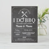 私はBBQのカップルのシャワーの婚約のチョークの招待をします 招待状 (スタンド正面)