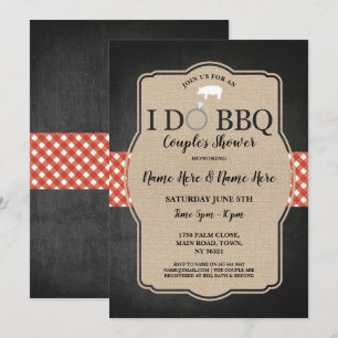 私はBBQのカップルのシャワーの婚約のブタの招待をします 招待状