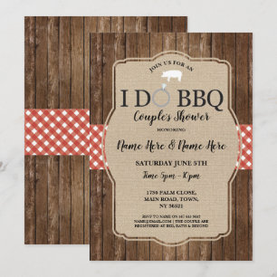 私はBBQのカップルのシャワーの婚約のブタの招待をします 招待状
