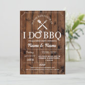 私はBBQのカップルのシャワーの婚約の木製の招待をします 招待状 (スタンド正面)