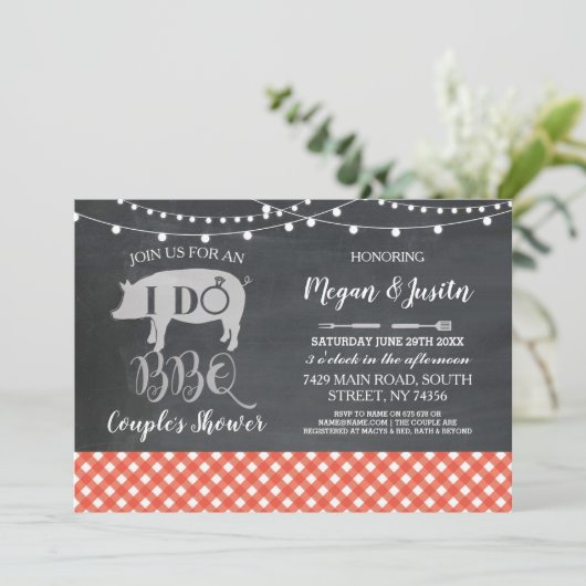 私はBBQのカップルのシャワーの招待の婚約パーティをします 招待状 (スタンド正面)