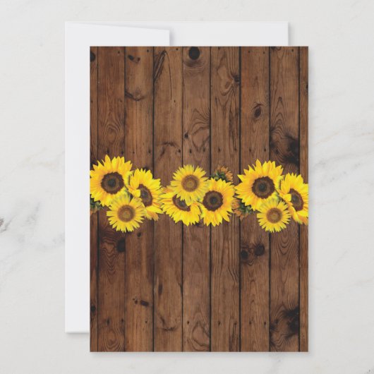 私はBBQのカップルのシャワーの瓶の木製のヒマワリの招待をします 招待状 (裏面)