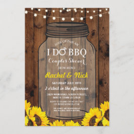 私はBBQのカップルのシャワーの瓶の木製のヒマワリの招待をします 招待状