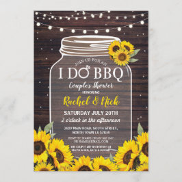 私はBBQのカップルのヒマワリのシャワーの瓶の木製の招待をします 招待状