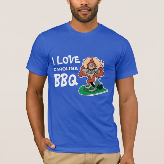 私はBBQのサスカッチのカスタムのTシャツを愛します Tシャツ (正面)