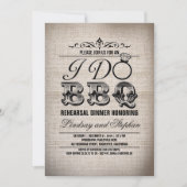 私はBBQのバーラップのリハーサルの夕食の招待をします 招待状 (正面)