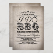 私はBBQのバーラップのリハーサルの夕食の招待をします 招待状 (正面/裏面)