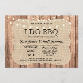 私はBBQのバーラップの素朴な婚約の招待状をします 招待状