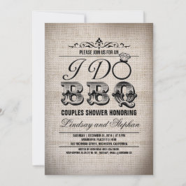 私はBBQのバーラップカップルシャワーの招待をします 招待状