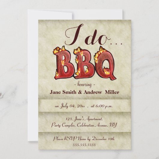 私はBBQのパーティの招待状をします 招待状 (正面)