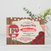 私はBBQのパーティーの婚約のカップルのシャワーの招待をします 招待状 (スタンド正面)