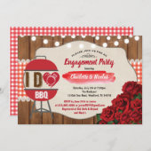 私はBBQのパーティーの婚約のカップルのシャワーの招待をします 招待状 (正面/裏面)