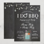 私はBBQの婚約のひもライト瓶の招待をします 招待状 (正面/裏面)